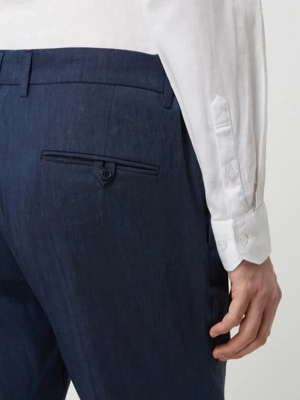Drykorn Slim Fit Anzughose Aus Leinenmischung Modell ‘Care’ – Marineblau 4