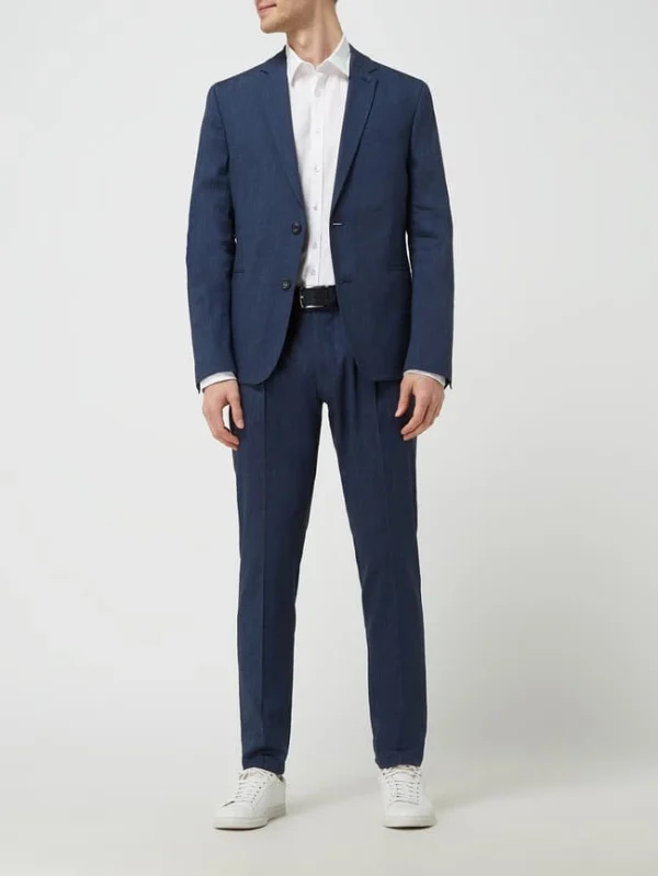 Drykorn Slim Fit Anzughose Aus Leinenmischung Modell ‘Care’ – Marineblau 1