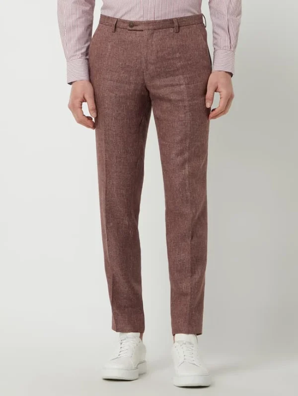 CG – Club Of Gents Slim Fit Anzughose Aus Leinen-Lyocell-Mix Modell ‘Paco’ – Rot 5