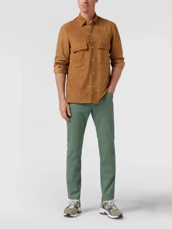 Christian Berg Men Straight Fit Jeans Mit Stretch-Anteil – Hellgrün Meliert 1