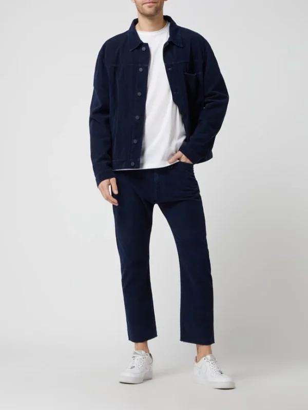 NO21 Cropped Cordhose Aus Baumwolle – Marineblau 1