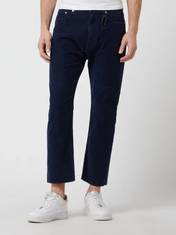 NO21 Cropped Cordhose Aus Baumwolle – Marineblau 5