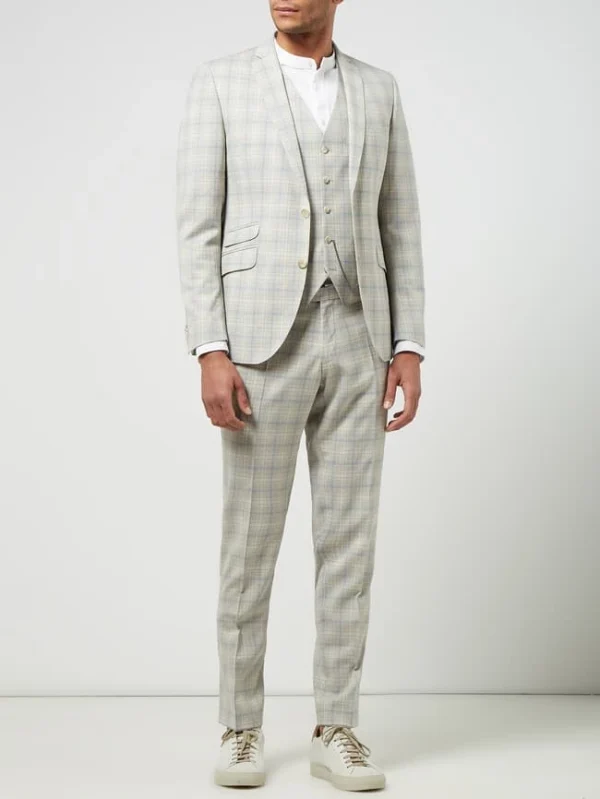 CG – Club Of Gents Slim Fit Anzughose Aus Schurwolle – ‘Savile Row’ – Hellgrau 1