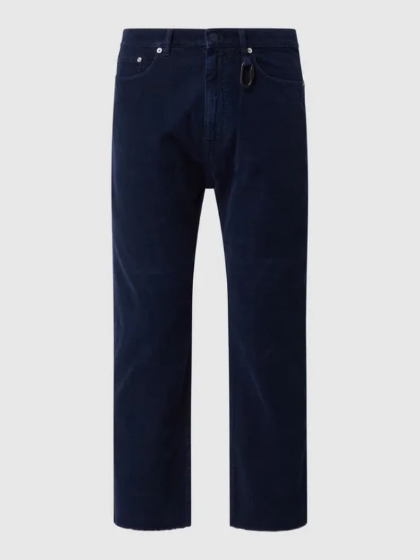 NO21 Cropped Cordhose Aus Baumwolle – Marineblau 3