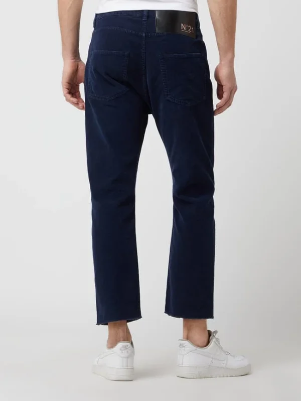 NO21 Cropped Cordhose Aus Baumwolle – Marineblau 6