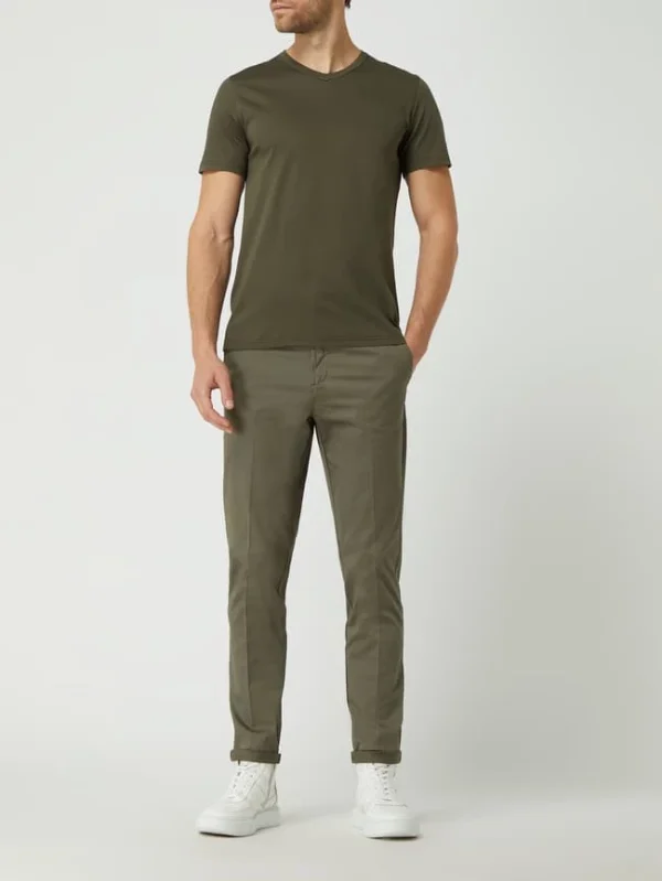 MOS MOSH Slim Fit Chino Mit Stretch-Anteil Modell ‘Jamie’ – Olivgrün 1