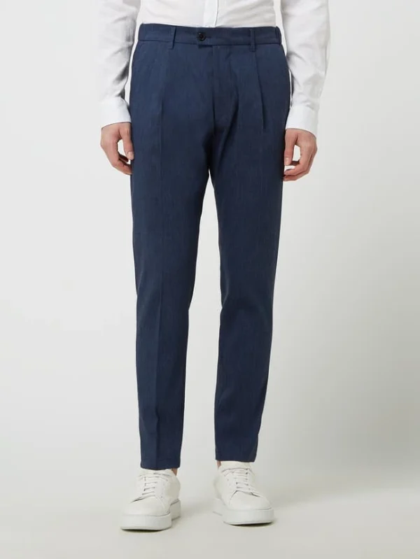 Drykorn Slim Fit Anzughose Aus Leinenmischung Modell ‘Care’ – Marineblau 5