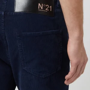 NO21 Cropped Cordhose Aus Baumwolle – Marineblau 11