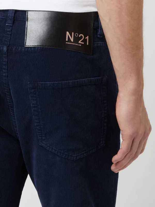 NO21 Cropped Cordhose Aus Baumwolle – Marineblau 4